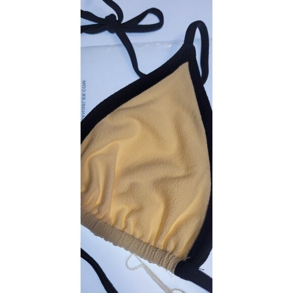 SAME Los Angeles Swim Bikini Set 2Pc Triangle Top XL High Weist Bottom L Beige - Picture 9 of 12